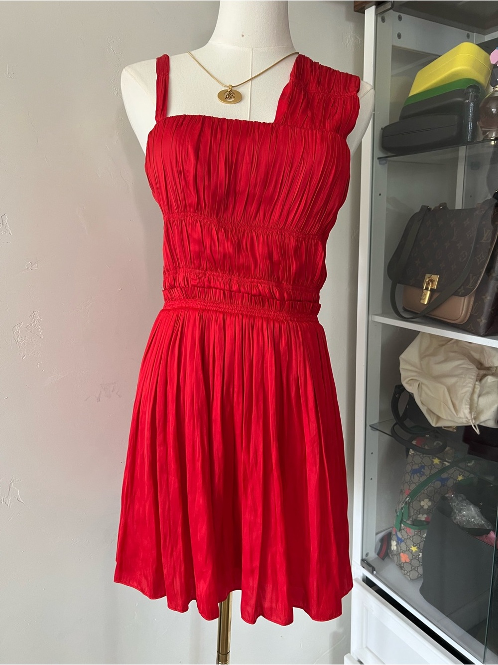 Zadig & Voltaire  Red Ruched Mini Dress
